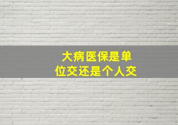 大病医保是单位交还是个人交