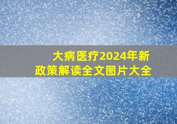 大病医疗2024年新政策解读全文图片大全