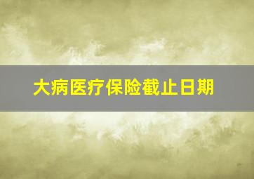 大病医疗保险截止日期