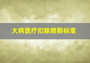 大病医疗扣除限额标准