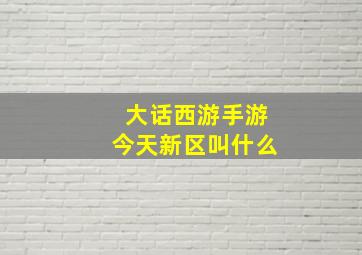 大话西游手游今天新区叫什么