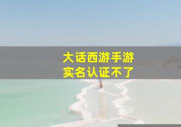 大话西游手游实名认证不了