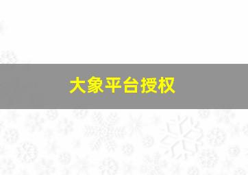 大象平台授权