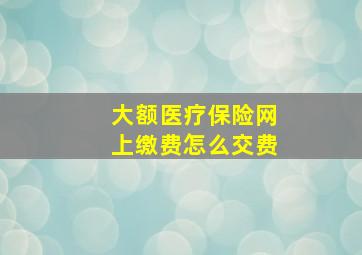 大额医疗保险网上缴费怎么交费