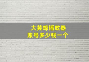 大黄蜂播放器账号多少钱一个