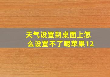 天气设置到桌面上怎么设置不了呢苹果12