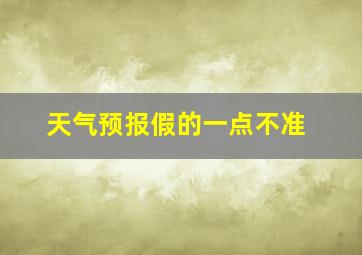 天气预报假的一点不准