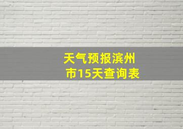 天气预报滨州市15天查询表