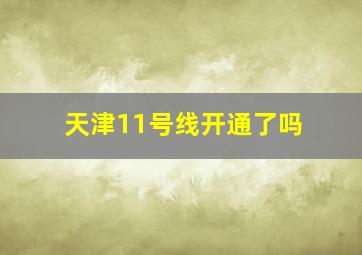 天津11号线开通了吗