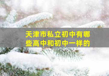 天津市私立初中有哪些高中和初中一样的