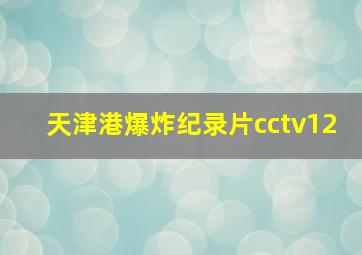 天津港爆炸纪录片cctv12