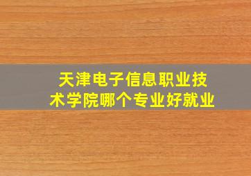 天津电子信息职业技术学院哪个专业好就业