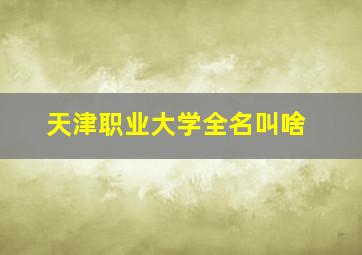 天津职业大学全名叫啥