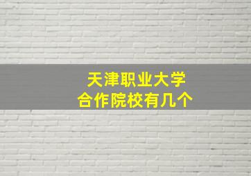 天津职业大学合作院校有几个