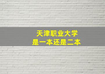 天津职业大学是一本还是二本