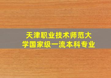 天津职业技术师范大学国家级一流本科专业