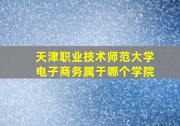 天津职业技术师范大学电子商务属于哪个学院