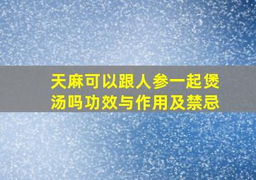 天麻可以跟人参一起煲汤吗功效与作用及禁忌