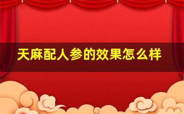 天麻配人参的效果怎么样