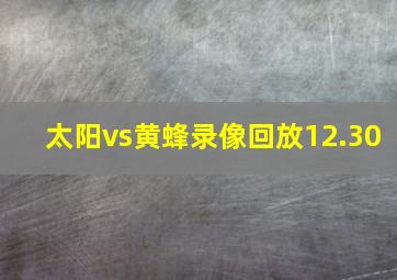 太阳vs黄蜂录像回放12.30