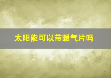 太阳能可以带暖气片吗