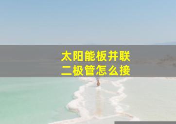 太阳能板并联二极管怎么接