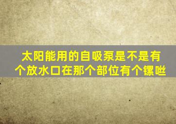 太阳能用的自吸泵是不是有个放水口在那个部位有个镙咝