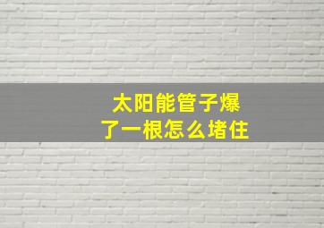 太阳能管子爆了一根怎么堵住