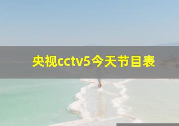 央视cctv5今天节目表