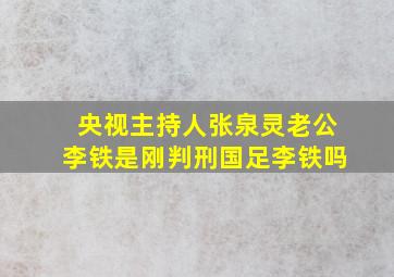 央视主持人张泉灵老公李铁是刚判刑国足李铁吗