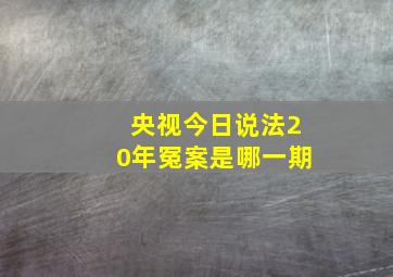 央视今日说法20年冤案是哪一期