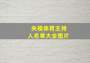 央视体育主持人名单大全图片