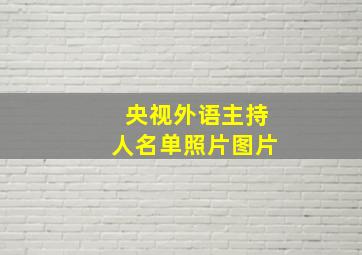 央视外语主持人名单照片图片