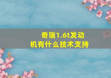 奇瑞1.6t发动机有什么技术支持