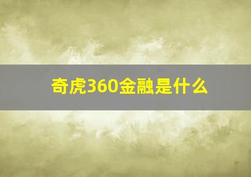 奇虎360金融是什么