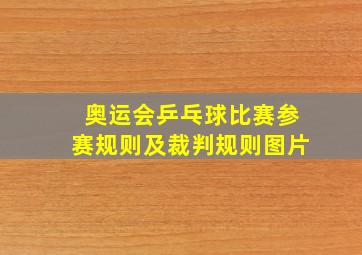 奥运会乒乓球比赛参赛规则及裁判规则图片