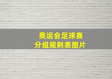 奥运会足球赛分组规则表图片