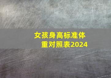 女孩身高标准体重对照表2024