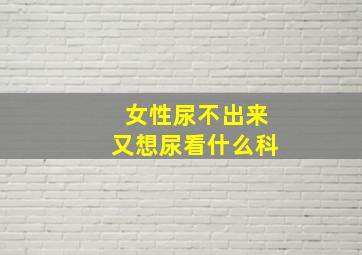 女性尿不出来又想尿看什么科