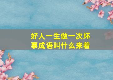 好人一生做一次坏事成语叫什么来着