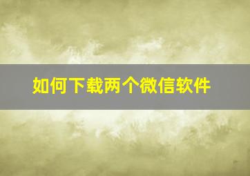 如何下载两个微信软件