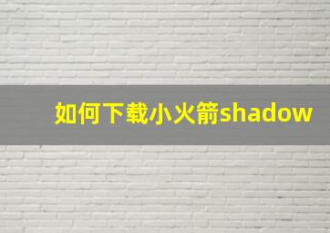 如何下载小火箭shadow