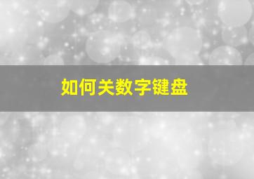 如何关数字键盘