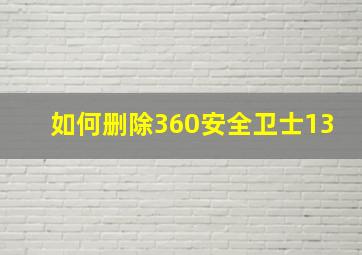 如何删除360安全卫士13