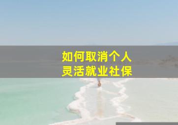 如何取消个人灵活就业社保