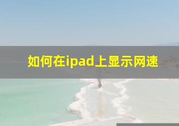 如何在ipad上显示网速