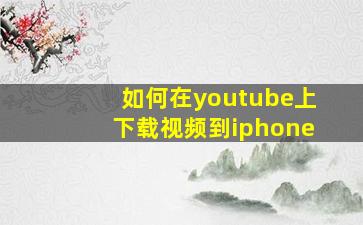 如何在youtube上下载视频到iphone