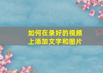 如何在录好的视频上添加文字和图片