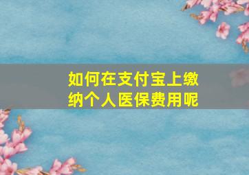 如何在支付宝上缴纳个人医保费用呢