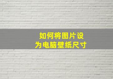 如何将图片设为电脑壁纸尺寸